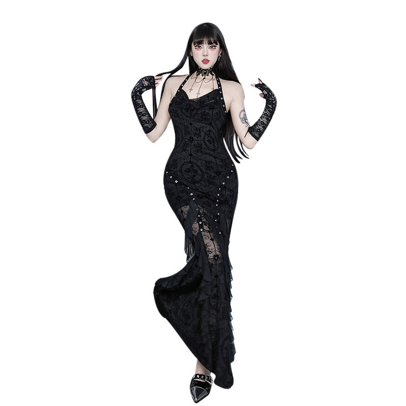 Midnight Queen — Black Gothic Long Dress