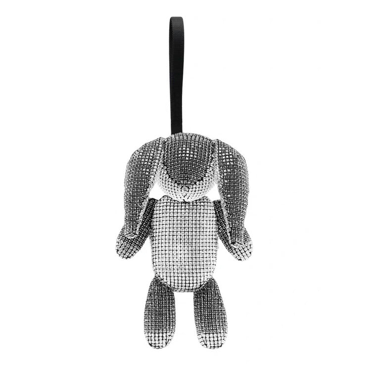 Sac Lapin Argenté à Strass – Éclat des Ombres