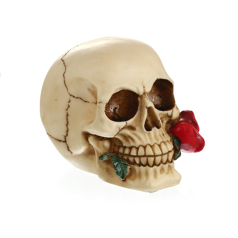 The Last Kiss — Gothic Skull with Red Rose