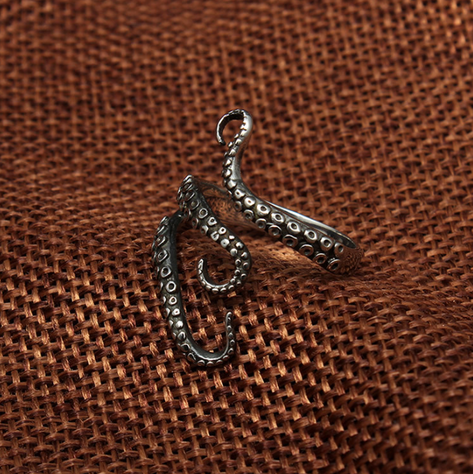 L’Étreinte des Profondeurs — Bague Tentacules