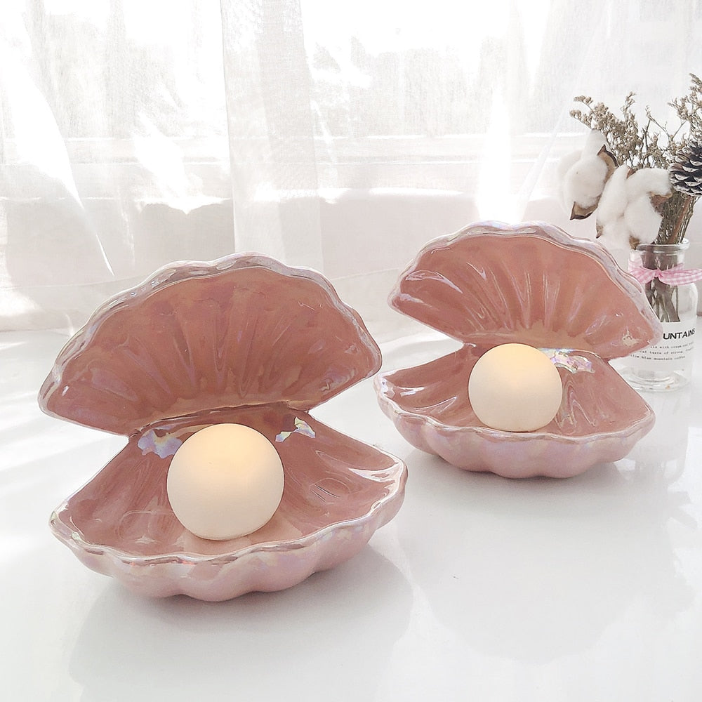 Veilleuse Coquillage & Perle – Lueur des Abysses