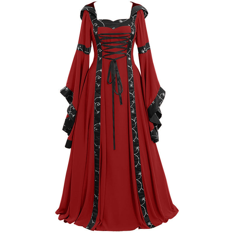 Robe médiévale gothique Renaissance à manches trompette