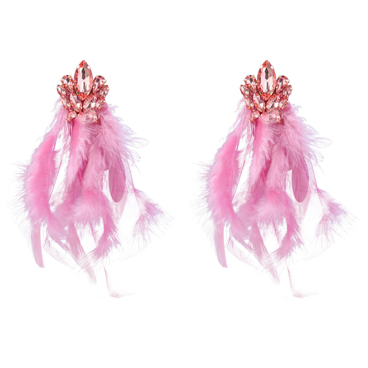 Boucles d’Oreilles Plumes & Cristaux – Éclat Bohème