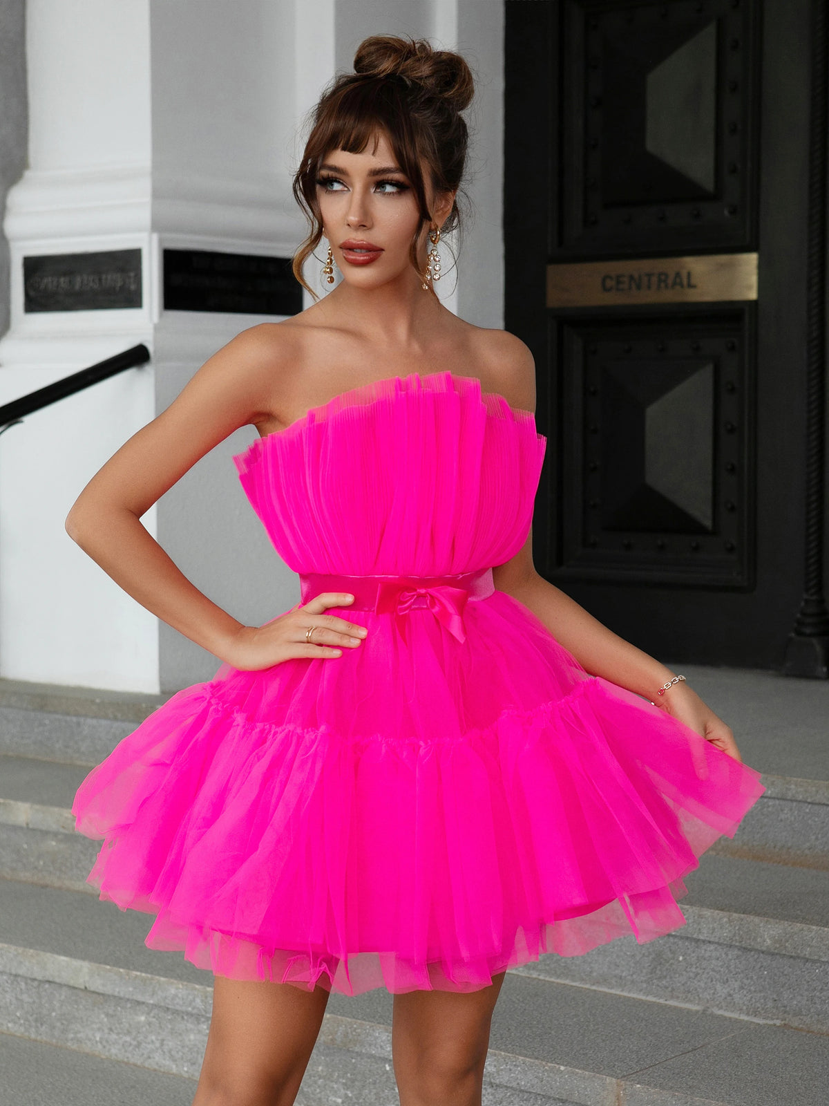 Robe tutu en tulle froncé – Ruban des Ombres