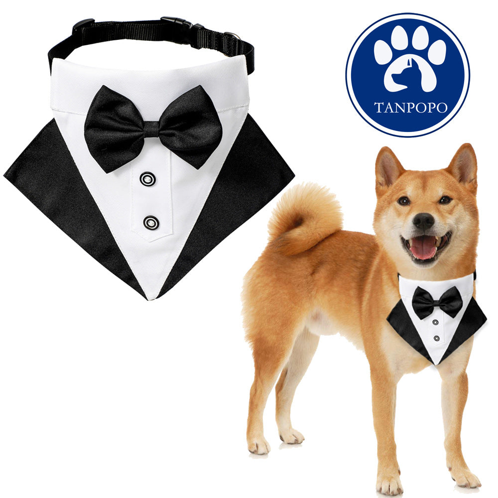 🐾 Le Petit Gentleman des Ombres – Bandana Smoking pour Chien