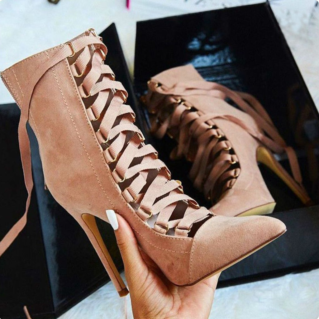 Bottines Corset Nocturne à Talons Aiguilles