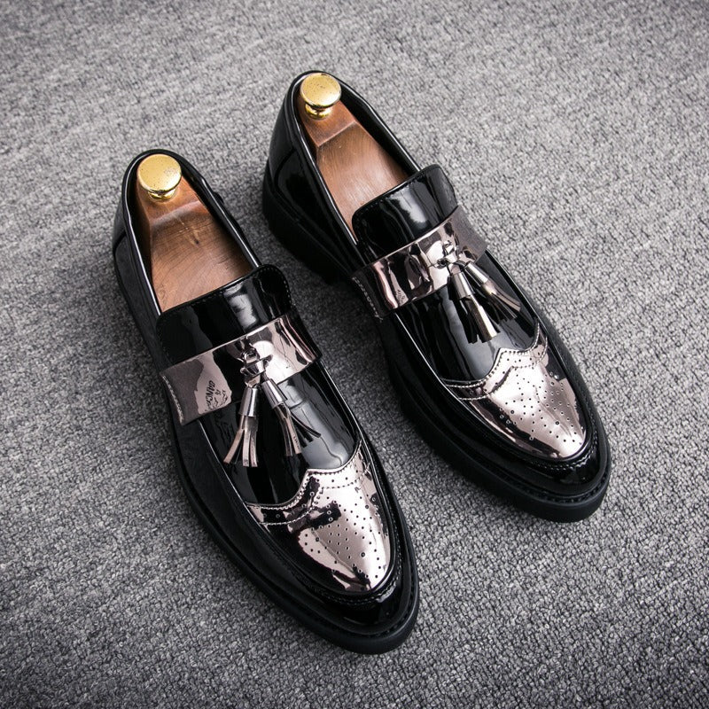 Mocassins Dandy des Ombres – Cuir Brillant & Pampilles