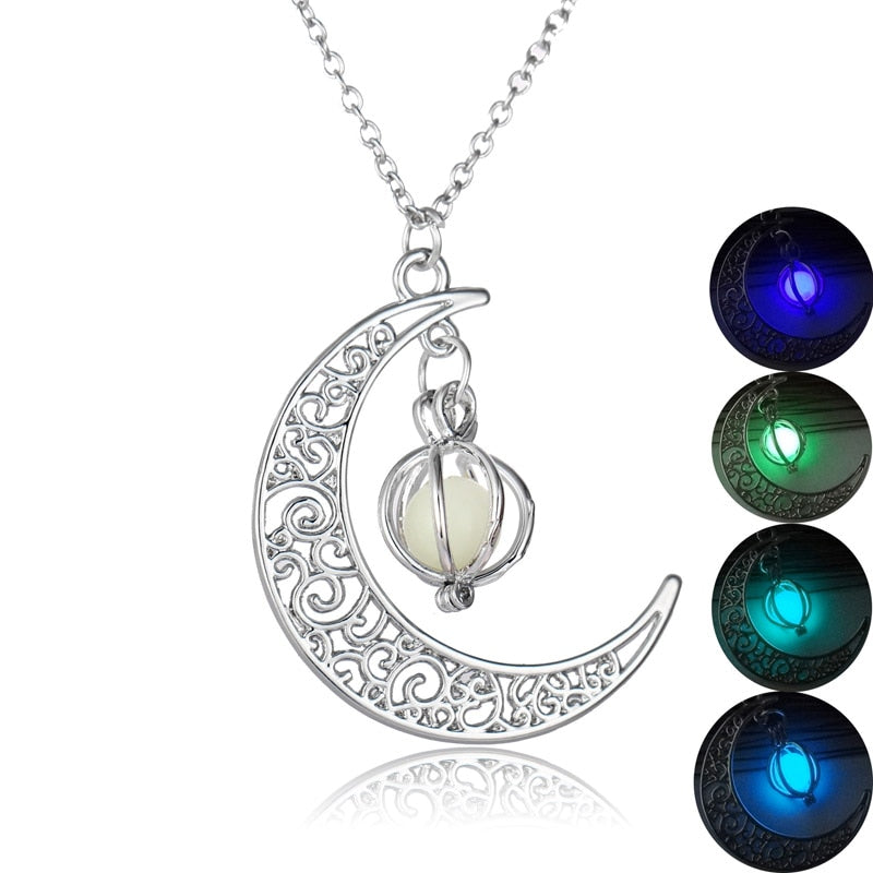 Lueur de Salem — Collier Lune & Citrouille Lumineuse