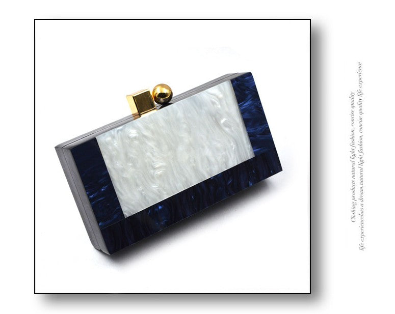 🌊 Minaudière Nacrée des Abysses – Sac de Soirée en Acrylique
