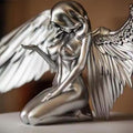 L’Ange du Silence — Figurine Ange Déchu Argenté