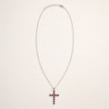 Croix des Noces Sombres – Collier Grenat Rouge
