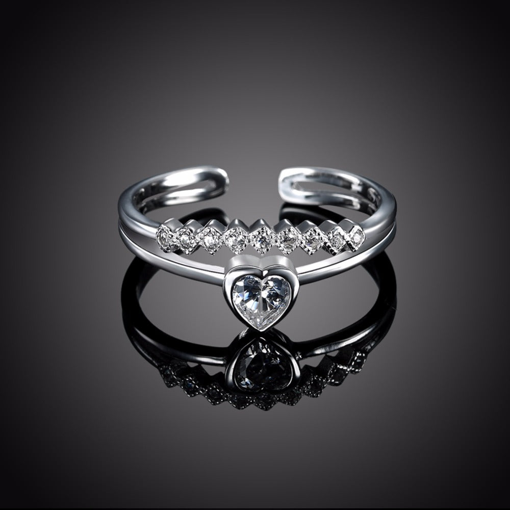Bague Cœur Éclat – Argent 925 & Zircon