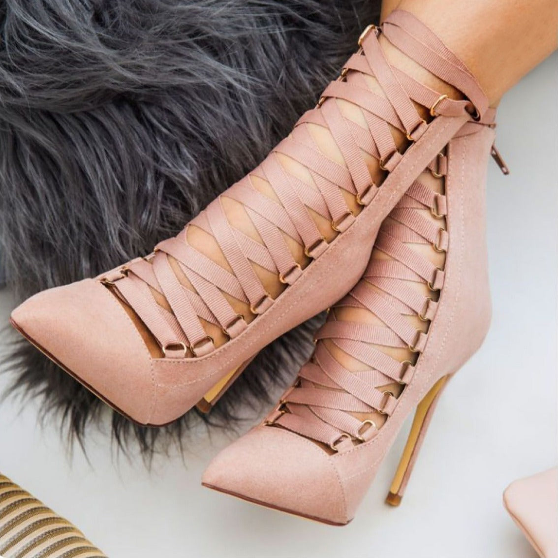 Bottines Corset Nocturne à Talons Aiguilles
