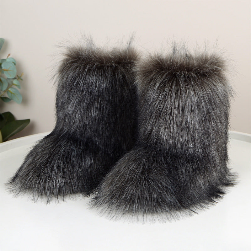 Bottes fourrées d’hiver – Effet fourrure & doublure chaude