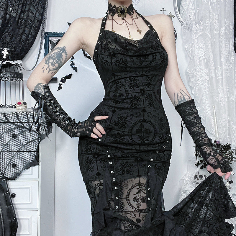Midnight Queen — Black Gothic Long Dress