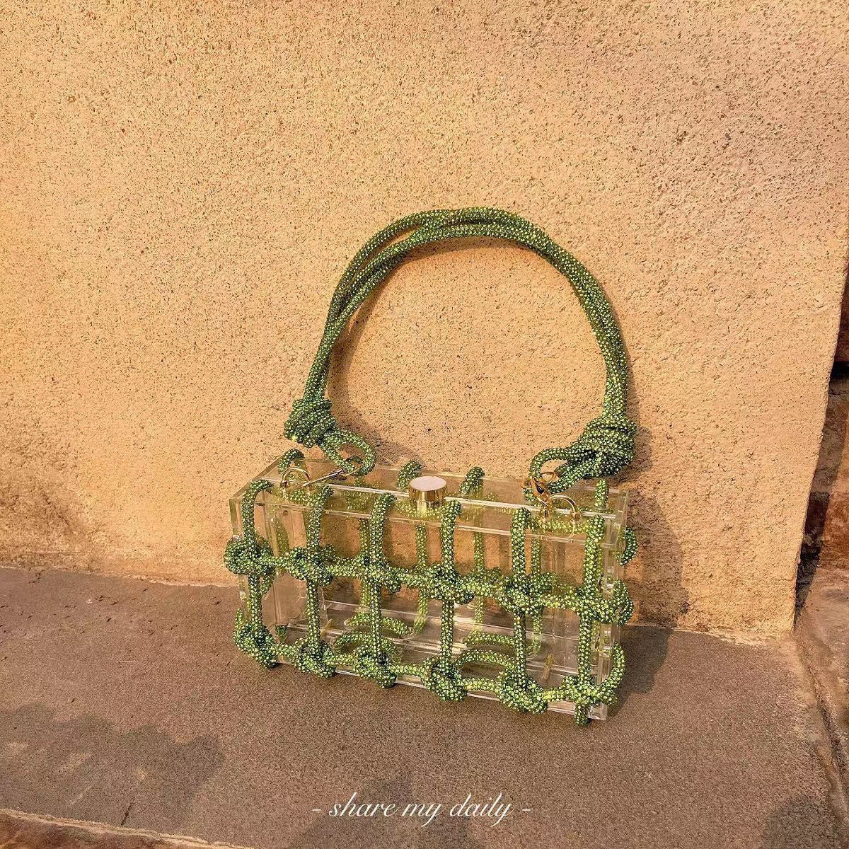 Sac Cristal des Profondeurs – Minaudière Tressée Sirène