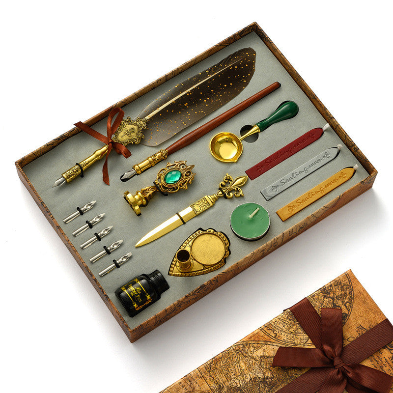 Coffret de Calligraphie Occulte – Plume Ancienne & Sceau