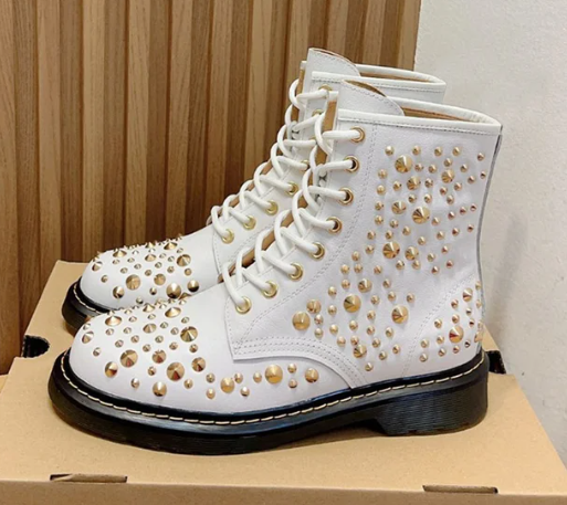Bottines Rebelles du Cirque – Cuir Véritable & Rivets