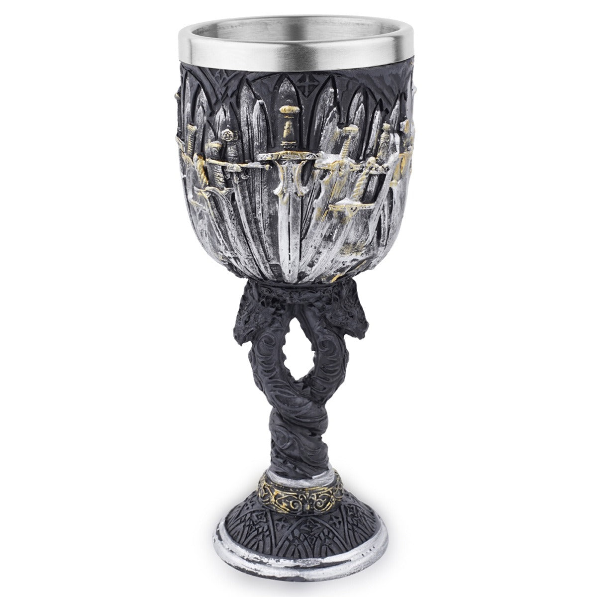 Le Calice du Royaume Gelé – Coupe Gothique aux Épées