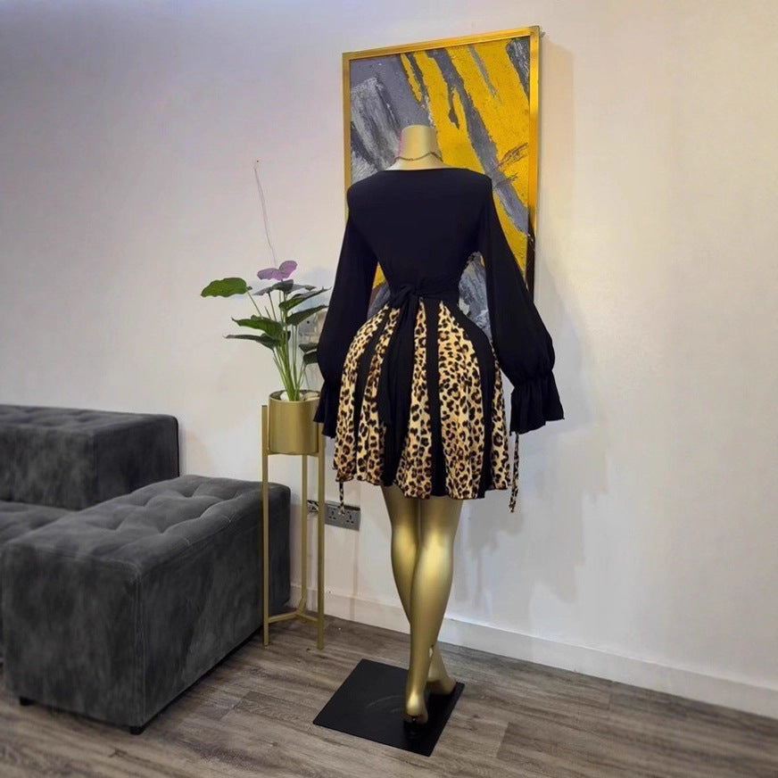 Robe Nocturne Léopard – Élégance Sauvage