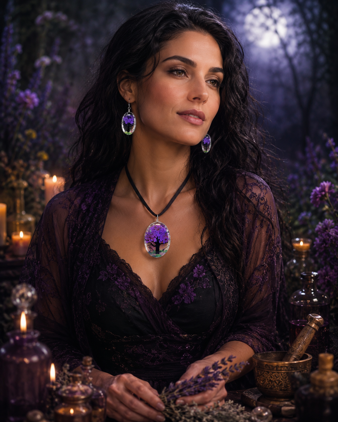 L'Arbre des Sortilèges — Parure Wicca aux Fleurs Pressées