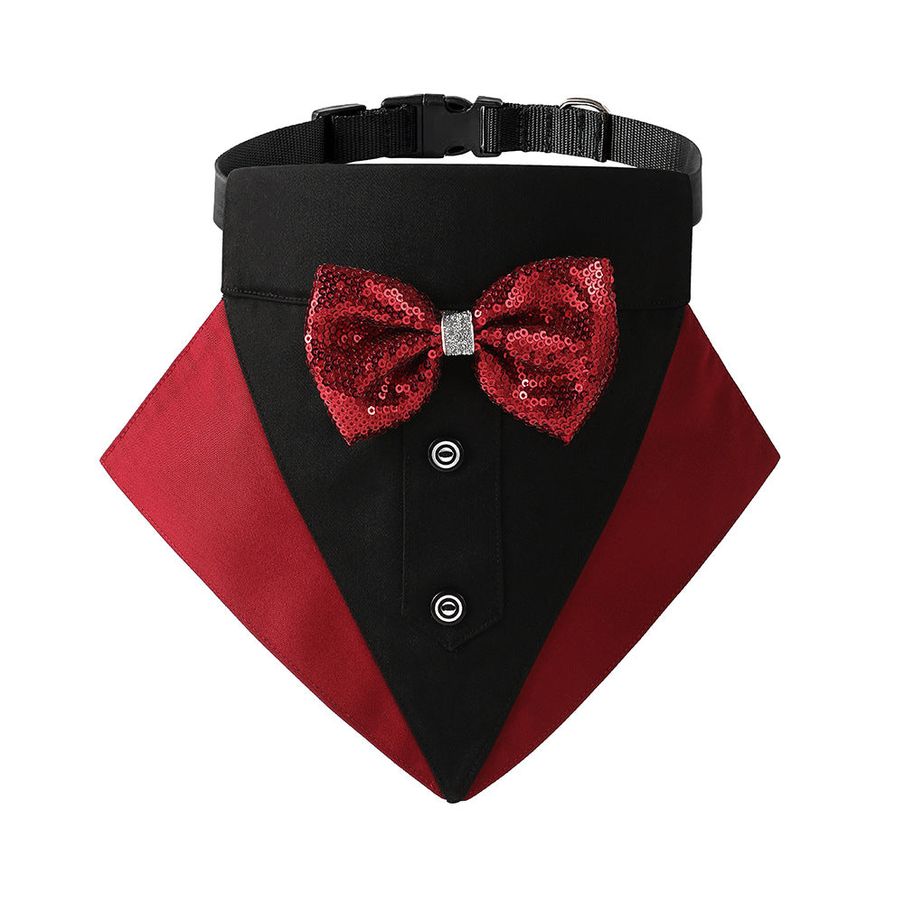 🐾 Le Petit Gentleman des Ombres – Bandana Smoking pour Chien