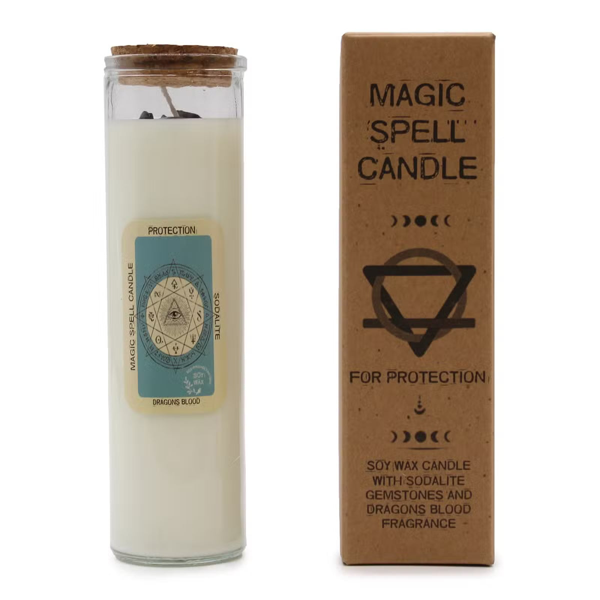Bougie Rituelle Sortilège de Protection – Sang du Dragon & Sodalite