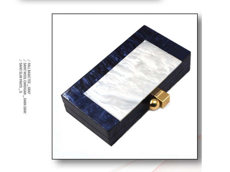 🌊 Minaudière Nacrée des Abysses – Sac de Soirée en Acrylique