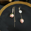 🌹 Les Perles de la Rose Engloutie — Boucles d’Oreilles Baroques