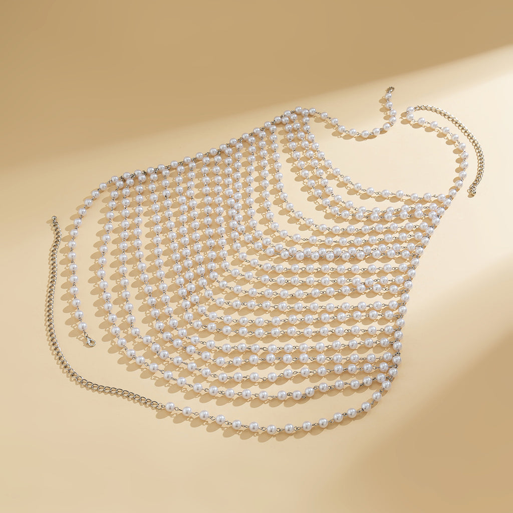 Parure de corps en perles – Drapé gothique Sirène des Abysses