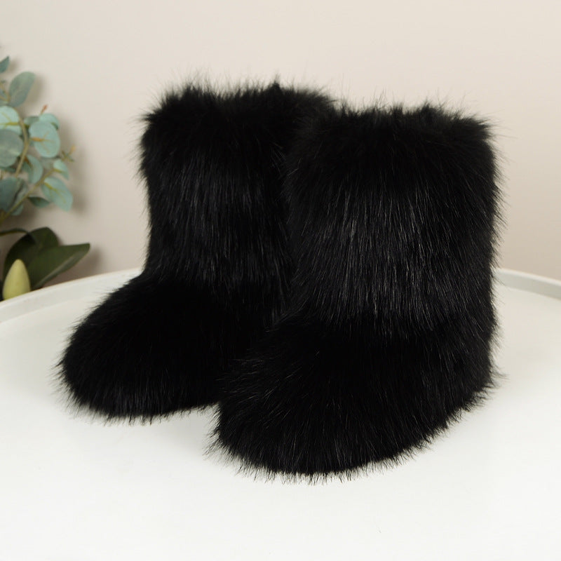 Bottes fourrées d’hiver – Effet fourrure & doublure chaude