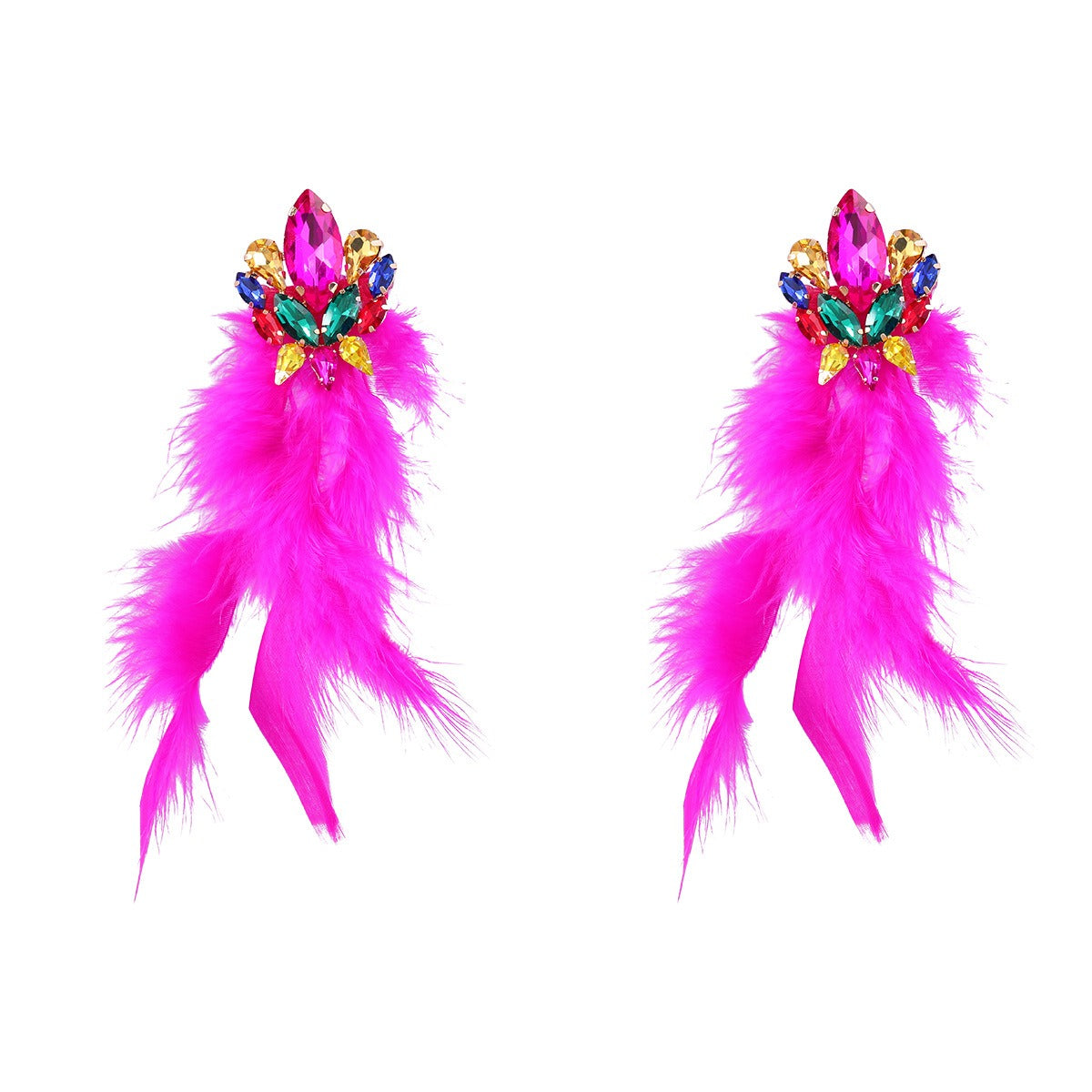 Boucles d’Oreilles Plumes & Cristaux – Éclat Bohème