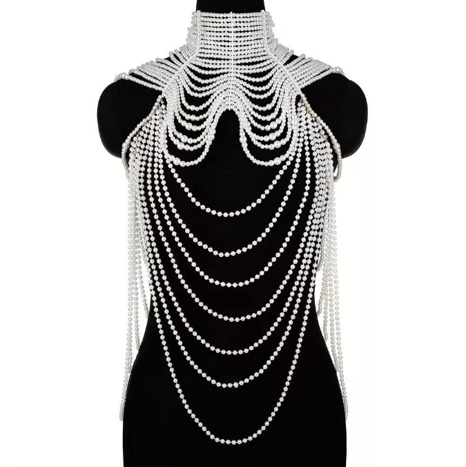 Parure de Corps Perles de Minuit – Drapé Impérial