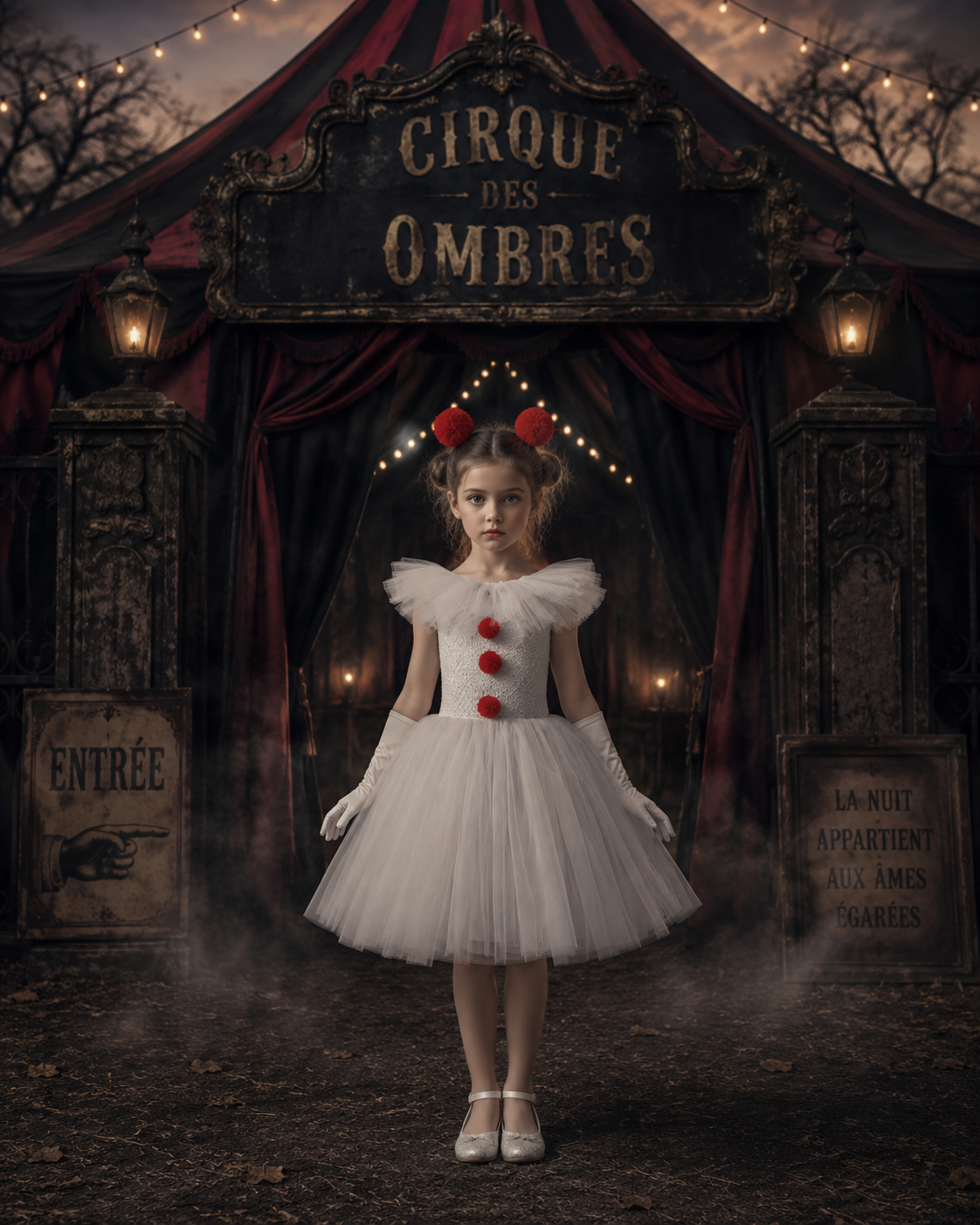 L’Enfant du Cirque des Ombres — Robe de Clown en Tulle