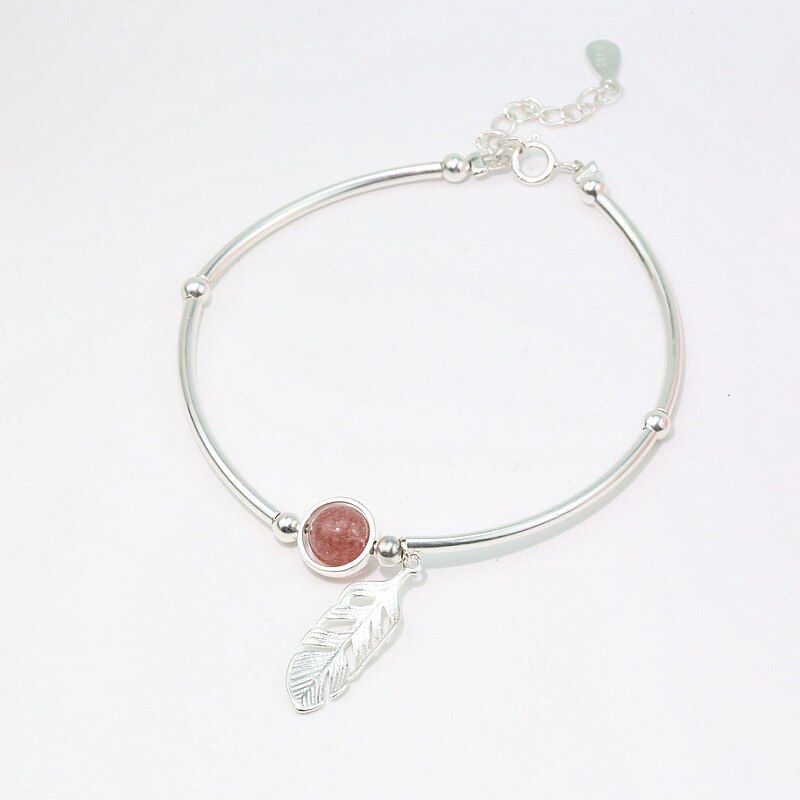 Bracelet Plume d’Argent – Argent 925 & Cristal