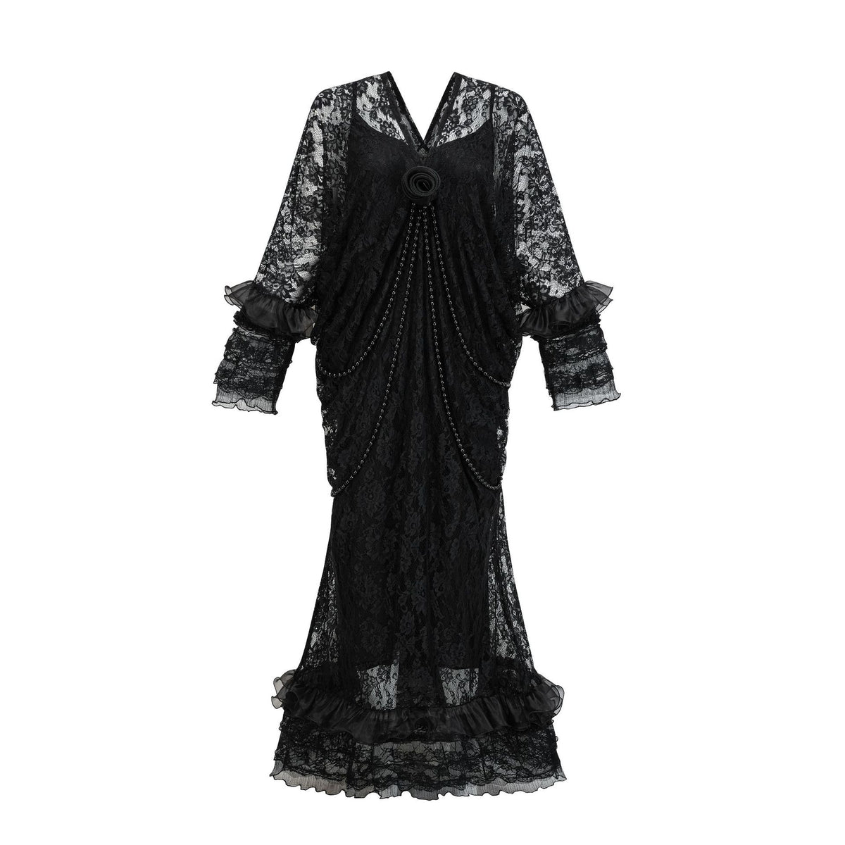 Robe Spectrale Victorienne avec Voile – Blanche ou Noire