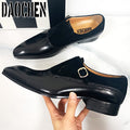 Monk des Ombres – Mocassins Homme en Cuir & Suède Bleu Nuit