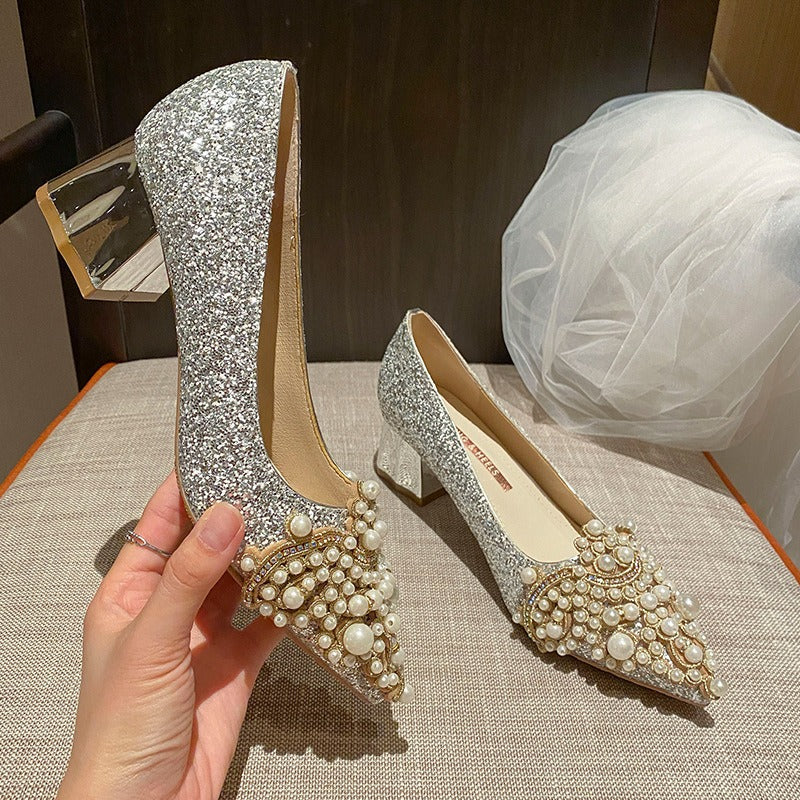 Escarpins Perles Éternelles – Souliers de Mariée Gothique
