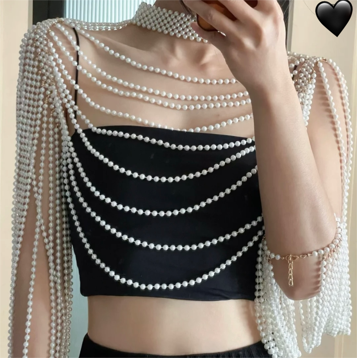 Parure de Corps Perles de Minuit – Drapé Impérial