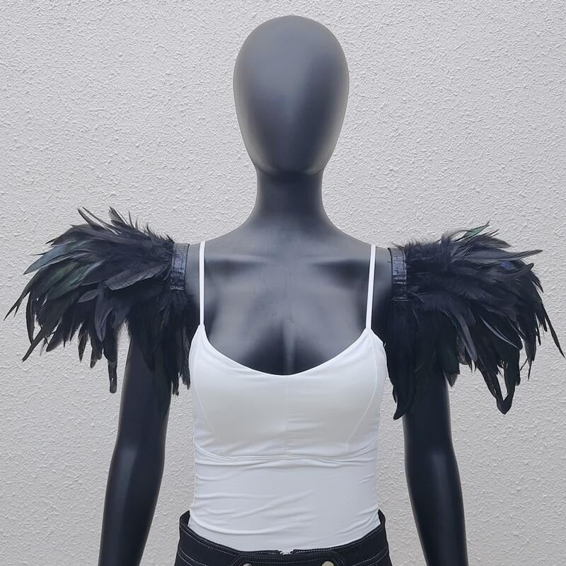 Épaulières de Plumes – Ailes du Cabaret Noir