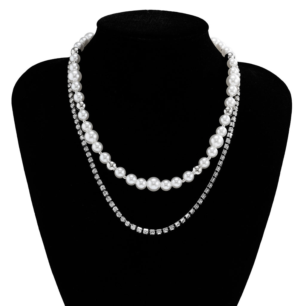 Collier Double Éclipse – Perles & Chaîne Cristal Homme