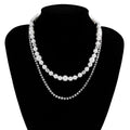 Collier Double Éclipse – Perles & Chaîne Cristal Homme