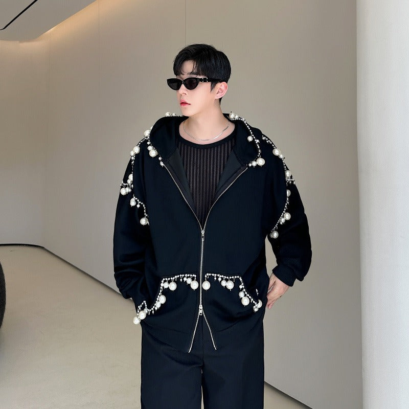 Hoodie Nocturne aux Perles – Les Hommes des Ombres