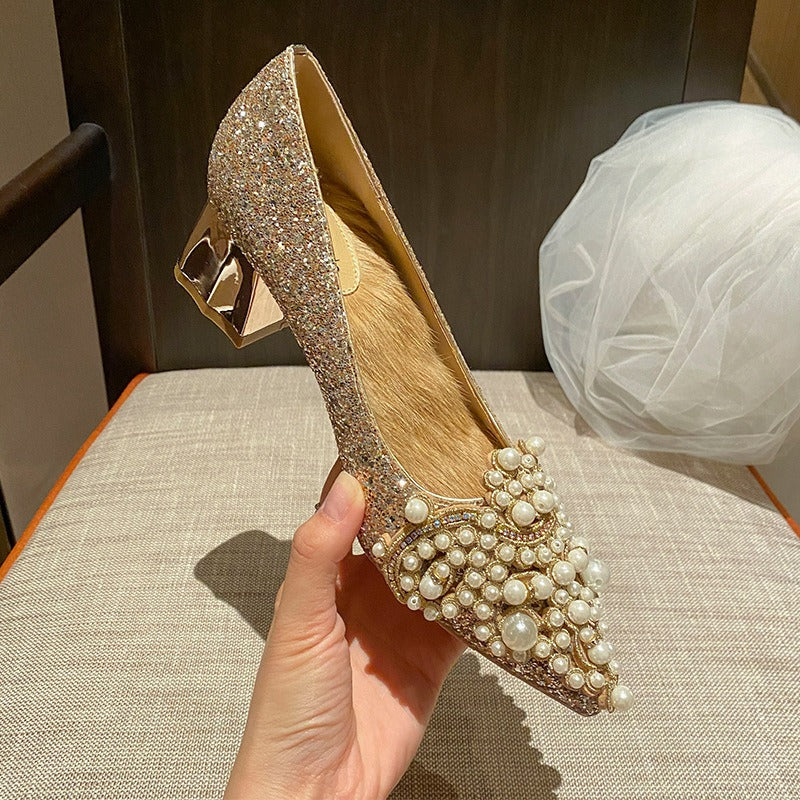 Escarpins Perles Éternelles – Souliers de Mariée Gothique