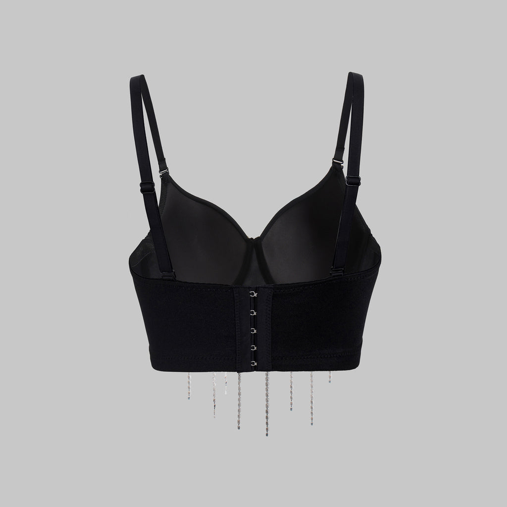 Bustier Écume de Minuit – Perles & Franges ». 🌙🥂