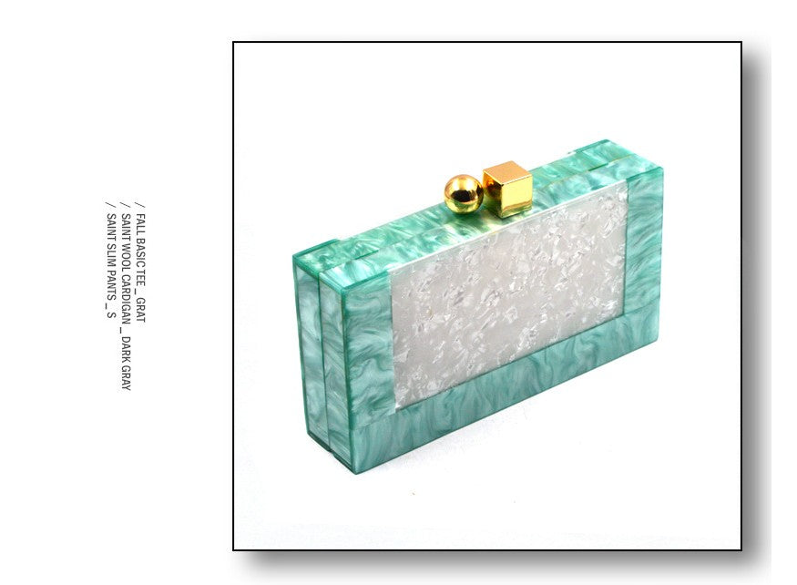 🌊 Minaudière Nacrée des Abysses – Sac de Soirée en Acrylique