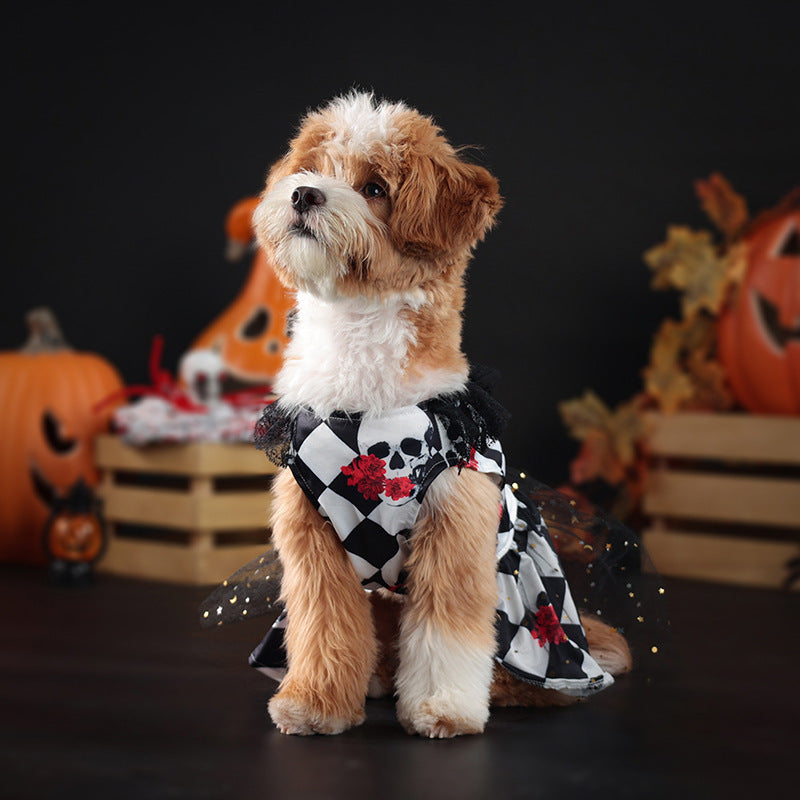 La Petite Arlequine des Ombres – Robe Gothique pour Chien