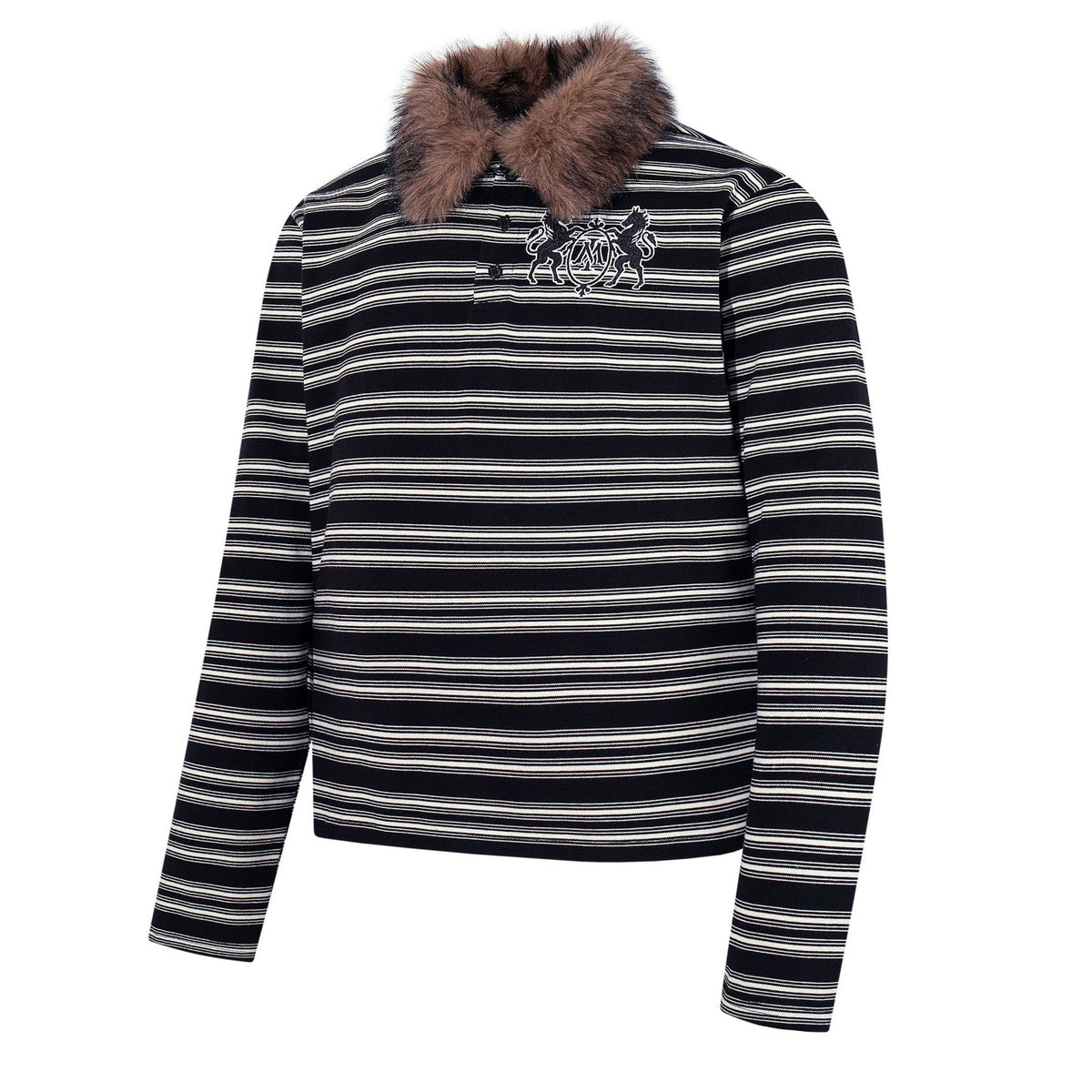 Polo rayé homme Reborn – col effet fourrure