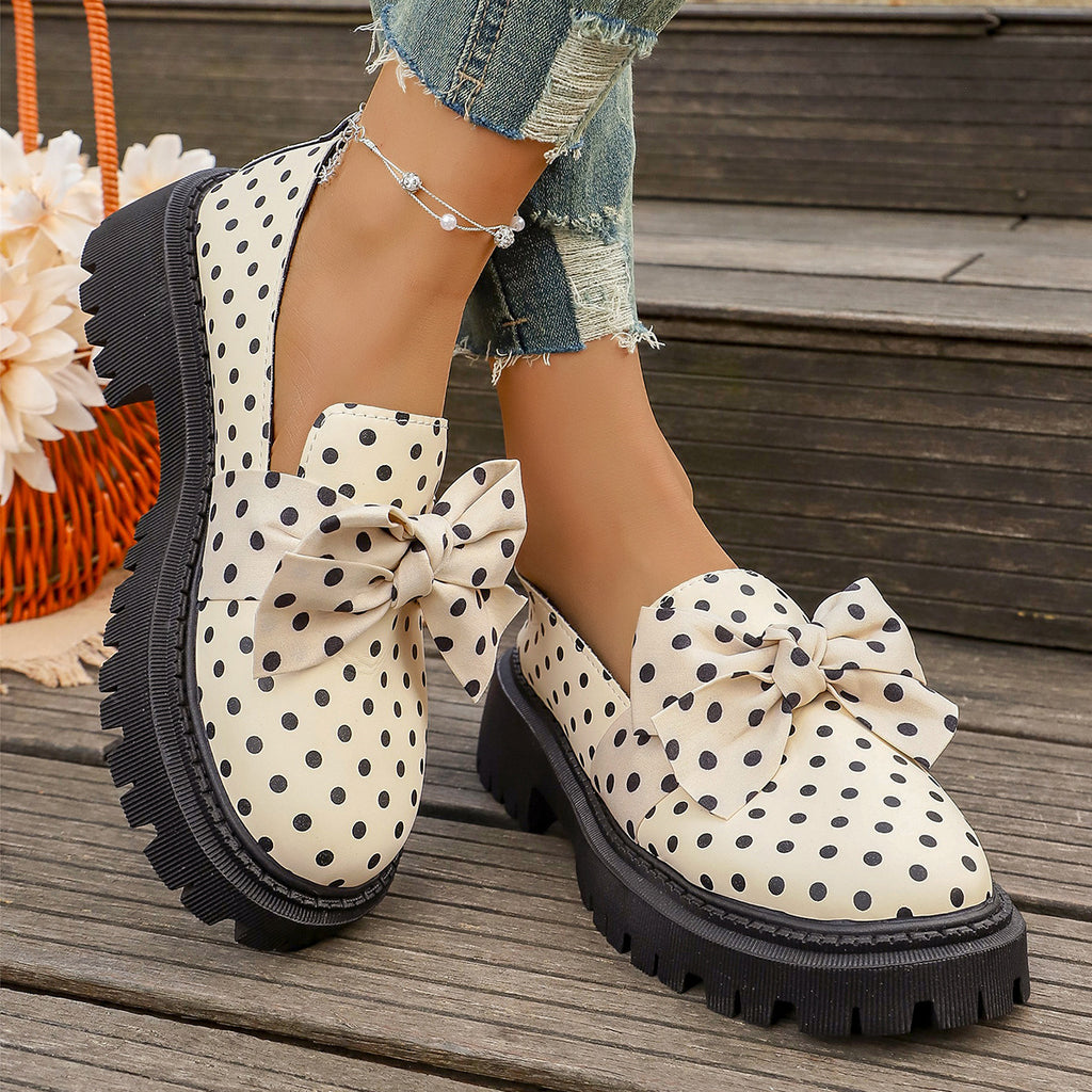 Mocassins Arlequin Nocturne – Pois & Nœud