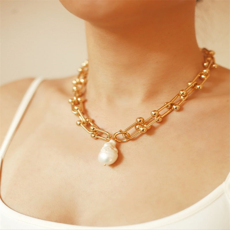 Collier Le Secret de l’Impératrice – Perles Baroques & Or